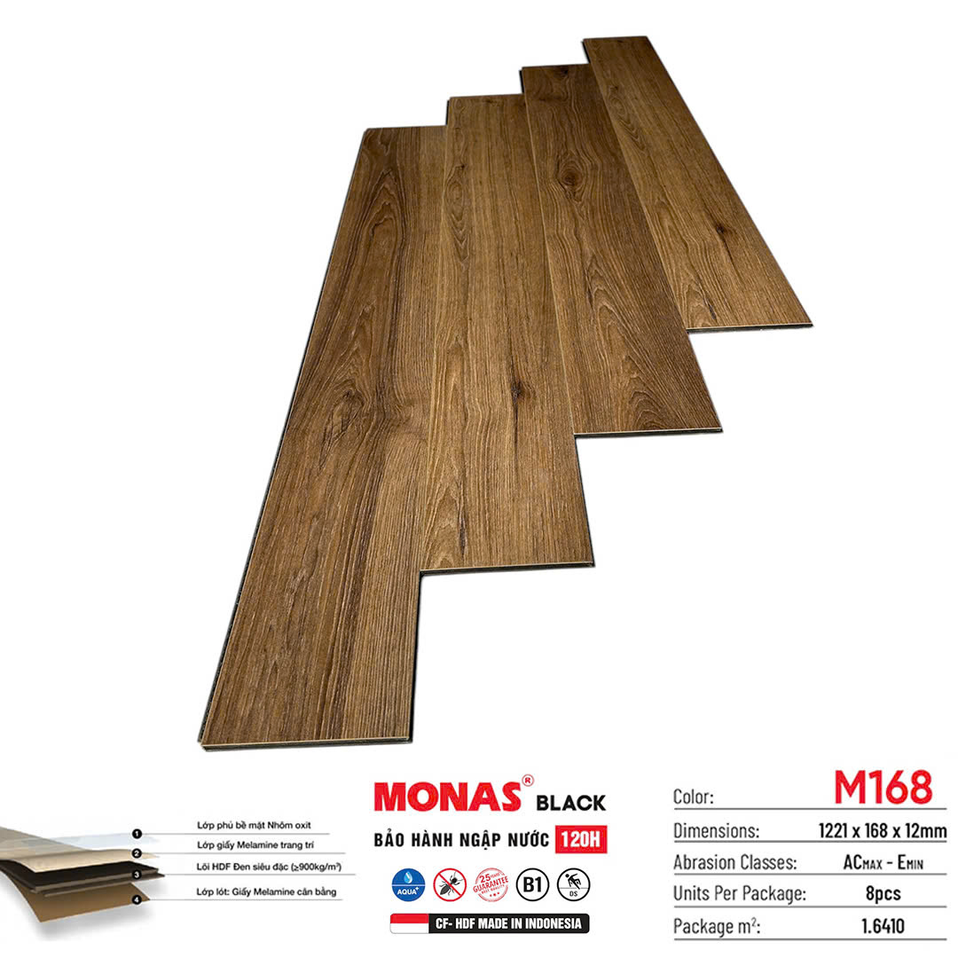 Sàn gỗ Sàn gỗ cốt đen M168 - Chịu nước 120H