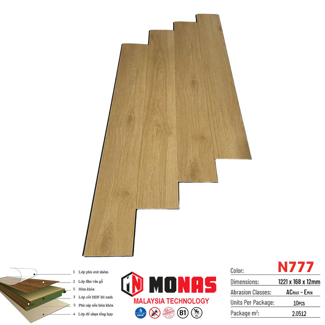 Sàn gỗ Sàn gỗ cốt xanh N777
