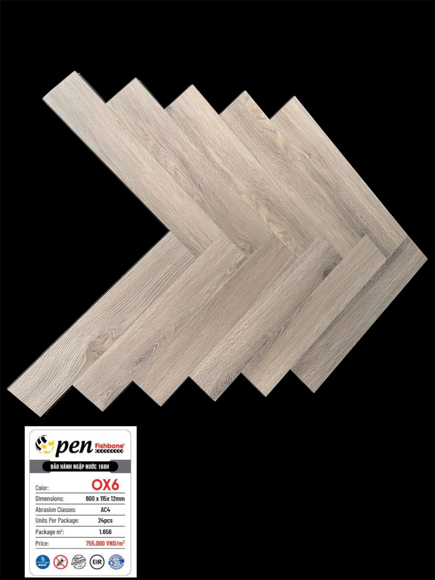 Sàn gỗ Sàn gỗ xương cá OPEN OX6 - Chịu nước 168H